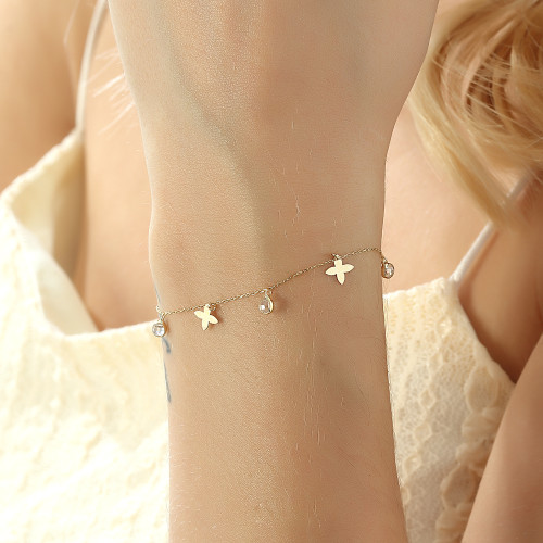 Glorria 14k Solid Gold Flower Bracelet