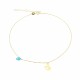 Glorria 14k Solid Gold Turquoise Stone Swan Anklet