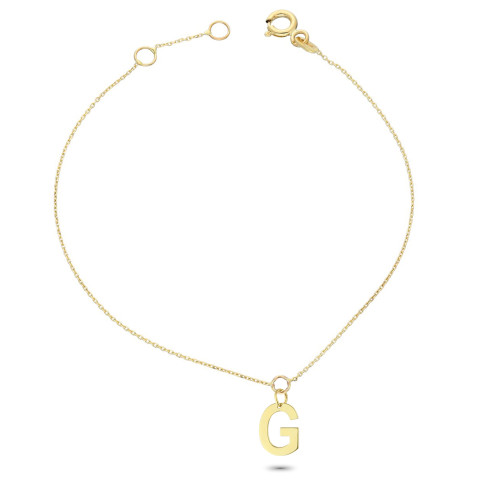 Glorria 14k Solid Gold Letter G Bracelet Glorria 14k Solid Gold Letter G Bracelet