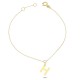 Glorria 14k Solid Gold Letter H Bracelet