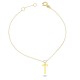 Glorria 14k Solid Gold Letter T Bracelet