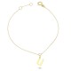 Glorria 14k Solid Gold Letter Ü Bracelet