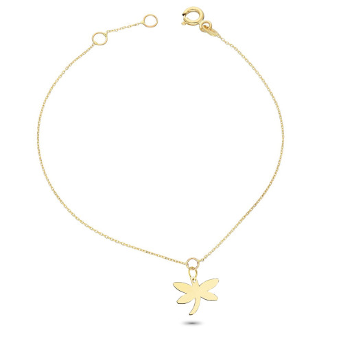 Glorria 14k Solid Gold Dragonfly Bracelet Glorria 14k Solid Gold Dragonfly Bracelet