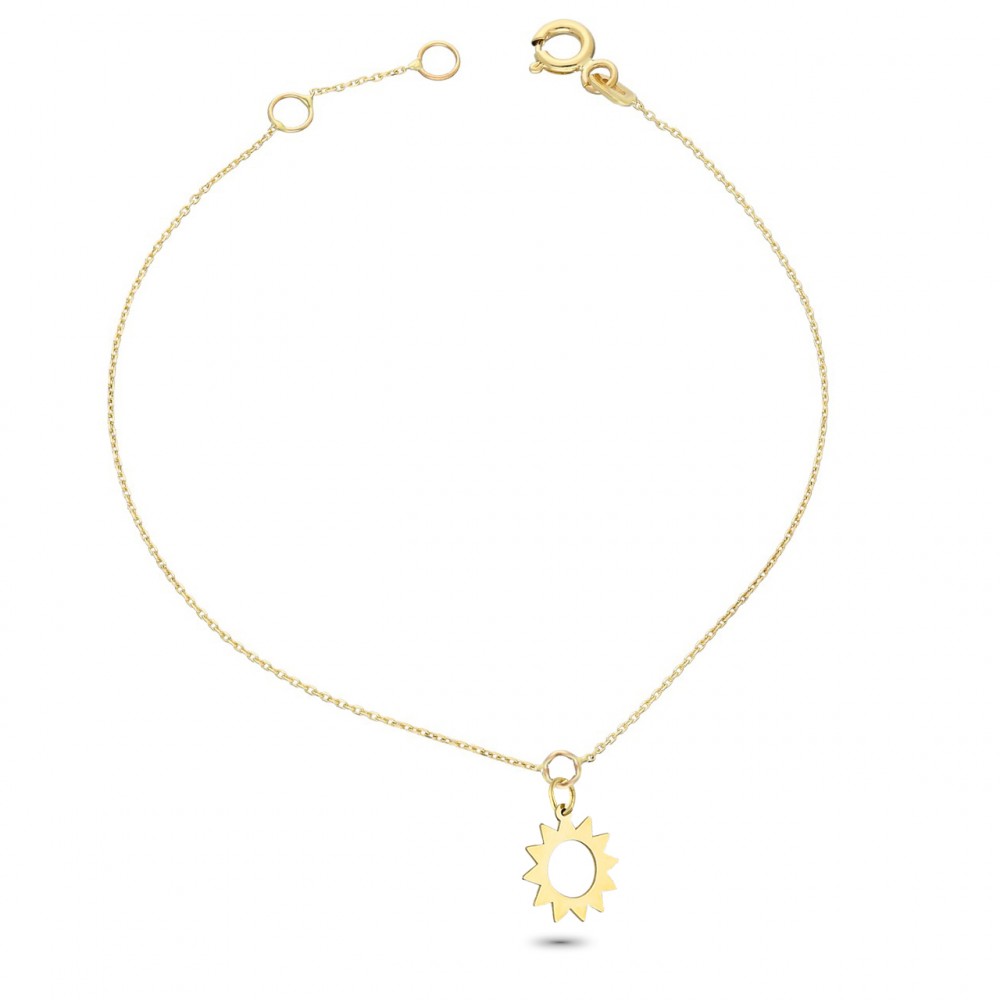 Glorria 14k Solid Gold Sun Bracelet