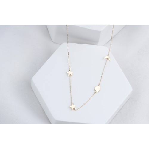 Glorria 14k Solid Gold Luck Necklace Glorria 14k Solid Gold Luck Necklace