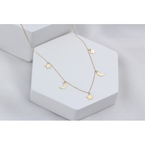 Glorria 14k Solid Gold Luck Necklace