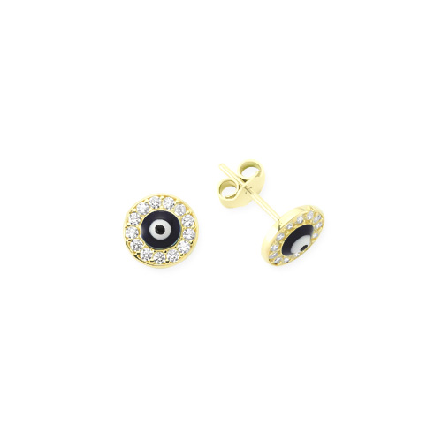 Glorria 14k Solid Gold Evil Eye Bead Earring Glorria 14k Solid Gold Evil Eye Bead Earring