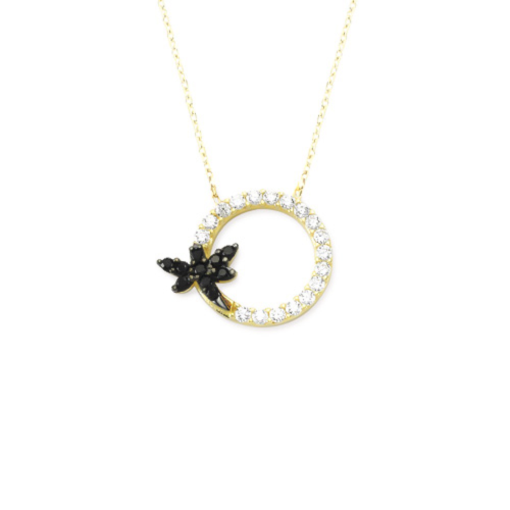 Glorria 14k Solid Gold Dragonfly Necklace