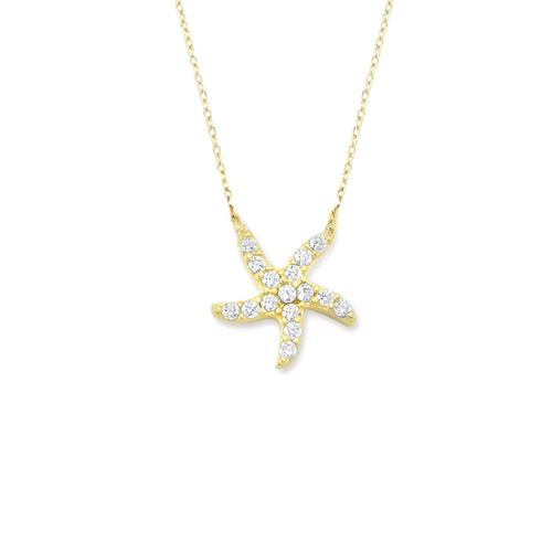Glorria 14k Solid Gold Starfish Necklace Glorria 14k Solid Gold Starfish Necklace