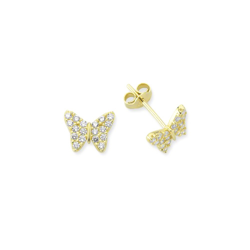 Glorria 14k Solid Gold Butterfly Earring