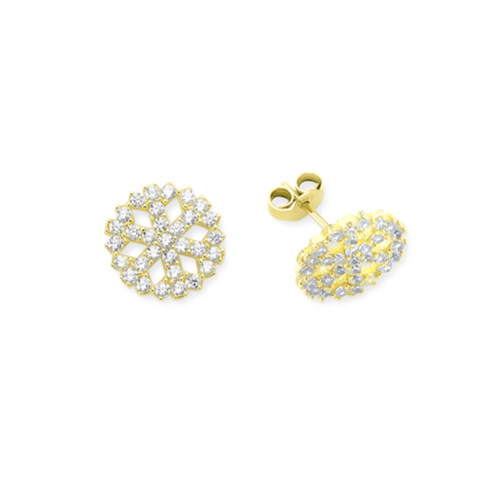 Glorria 14k Solid Gold Snowflake Earring