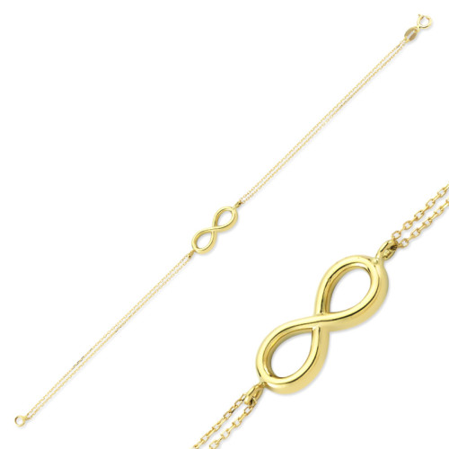 Glorria 14k Solid Gold Infinity Bracelet Glorria 14k Solid Gold Infinity Bracelet