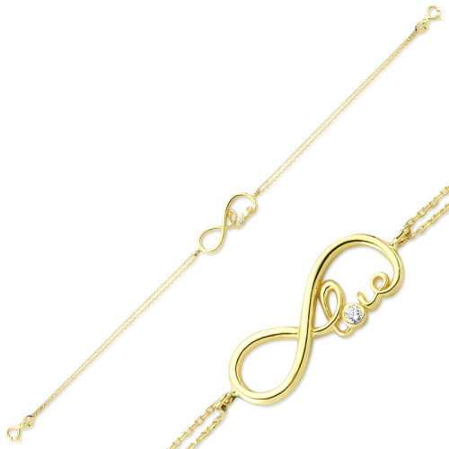 Glorria 14k Solid Gold Infinity Bracelet Glorria 14k Solid Gold Infinity Bracelet