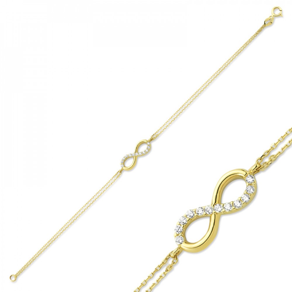 Glorria 14k Solid Gold Infinity Bracelet