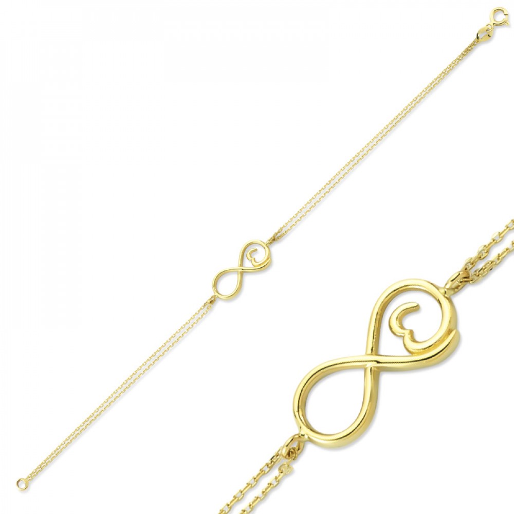 Glorria 14k Solid Gold Infinity Bracelet