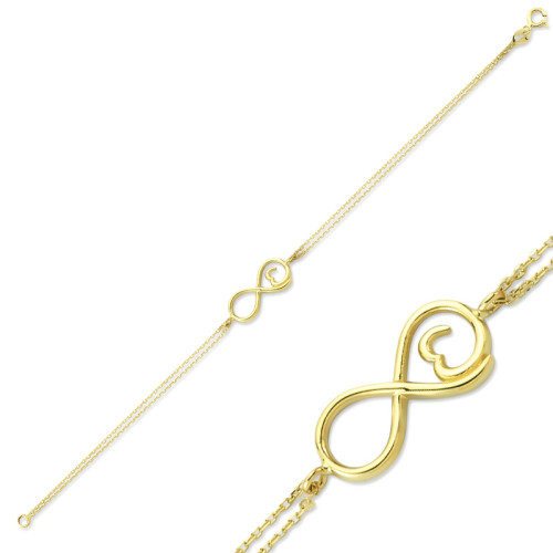 Glorria 14k Solid Gold Infinity Bracelet Glorria 14k Solid Gold Infinity Bracelet