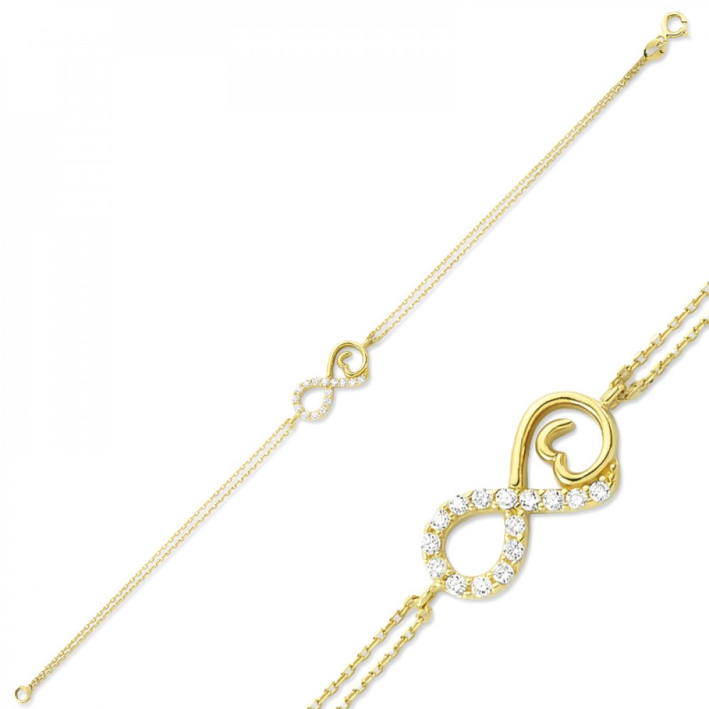 Glorria 14k Solid Gold Infinity Bracelet