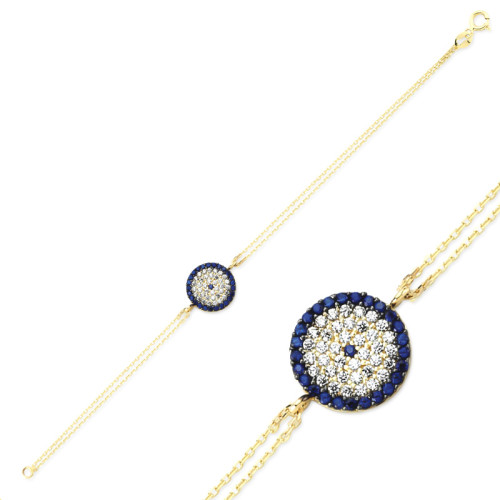 Glorria 14k Solid Gold Evil Eye Bead Bracelet Glorria 14k Solid Gold Evil Eye Bead Bracelet