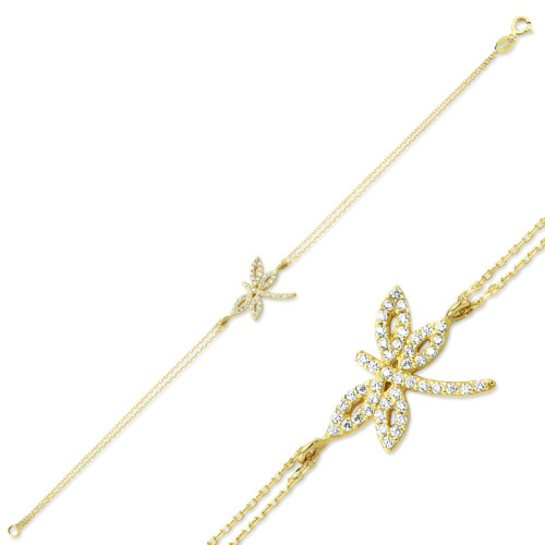 Glorria 14k Solid Gold Dragonfly Bracelet Glorria 14k Solid Gold Dragonfly Bracelet