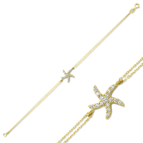 Glorria 14k Solid Gold Starfish Bracelet Glorria 14k Solid Gold Starfish Bracelet