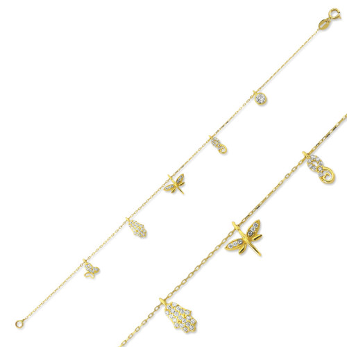 Glorria 14k Solid Gold Luck Bracelet Glorria 14k Solid Gold Luck Bracelet