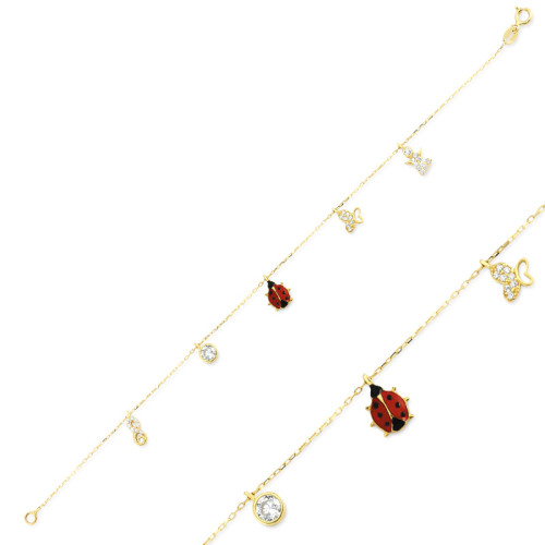 Glorria 14k Solid Gold Luck Bracelet Glorria 14k Solid Gold Luck Bracelet