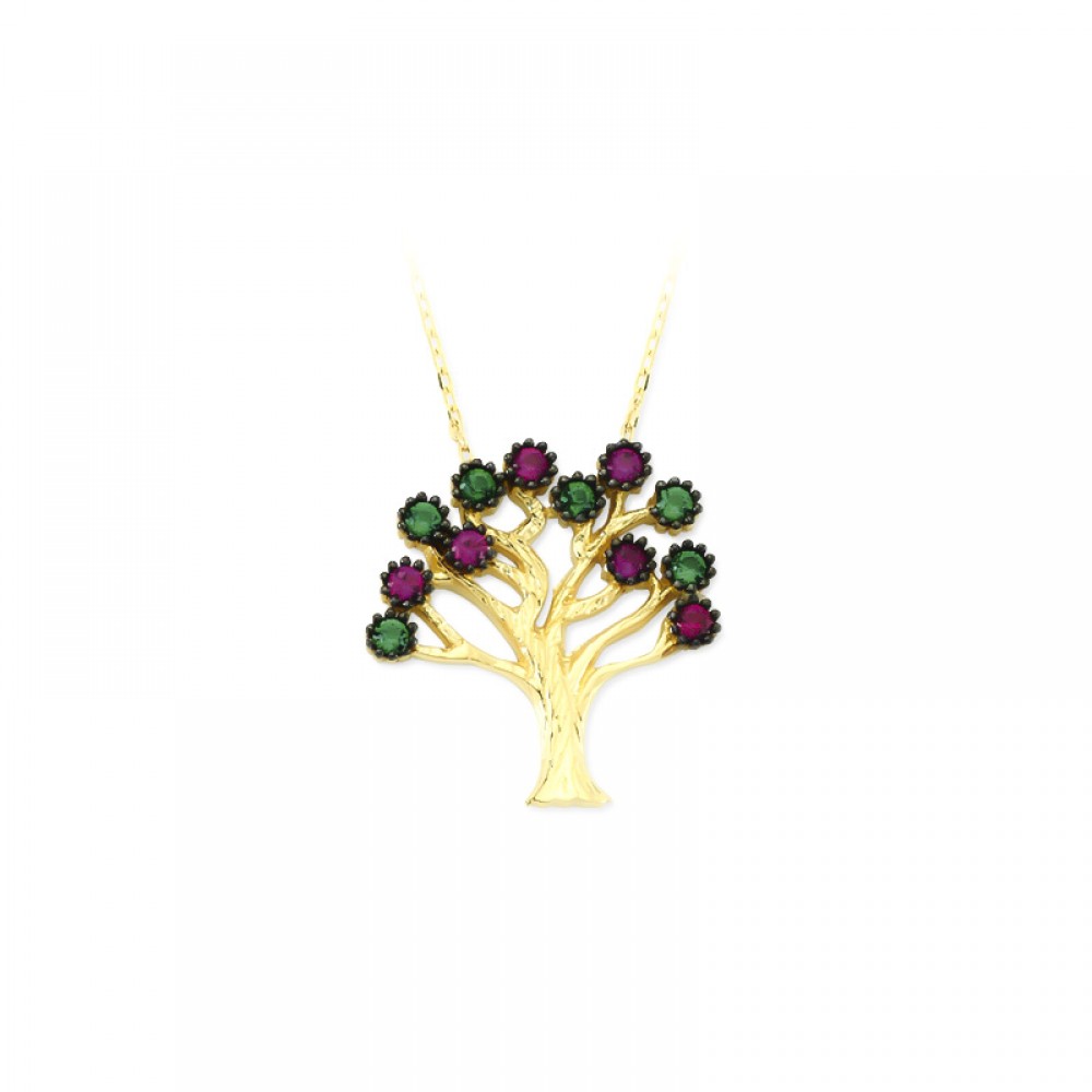 Glorria 14k Solid Gold Life Tree Necklace