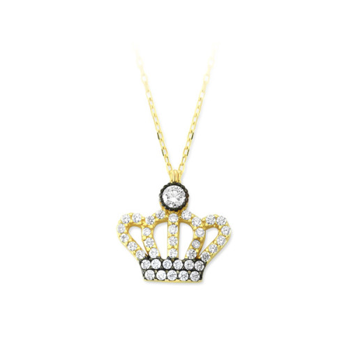 Glorria 14k Solid Gold Crown Necklace Glorria 14k Solid Gold Crown Necklace
