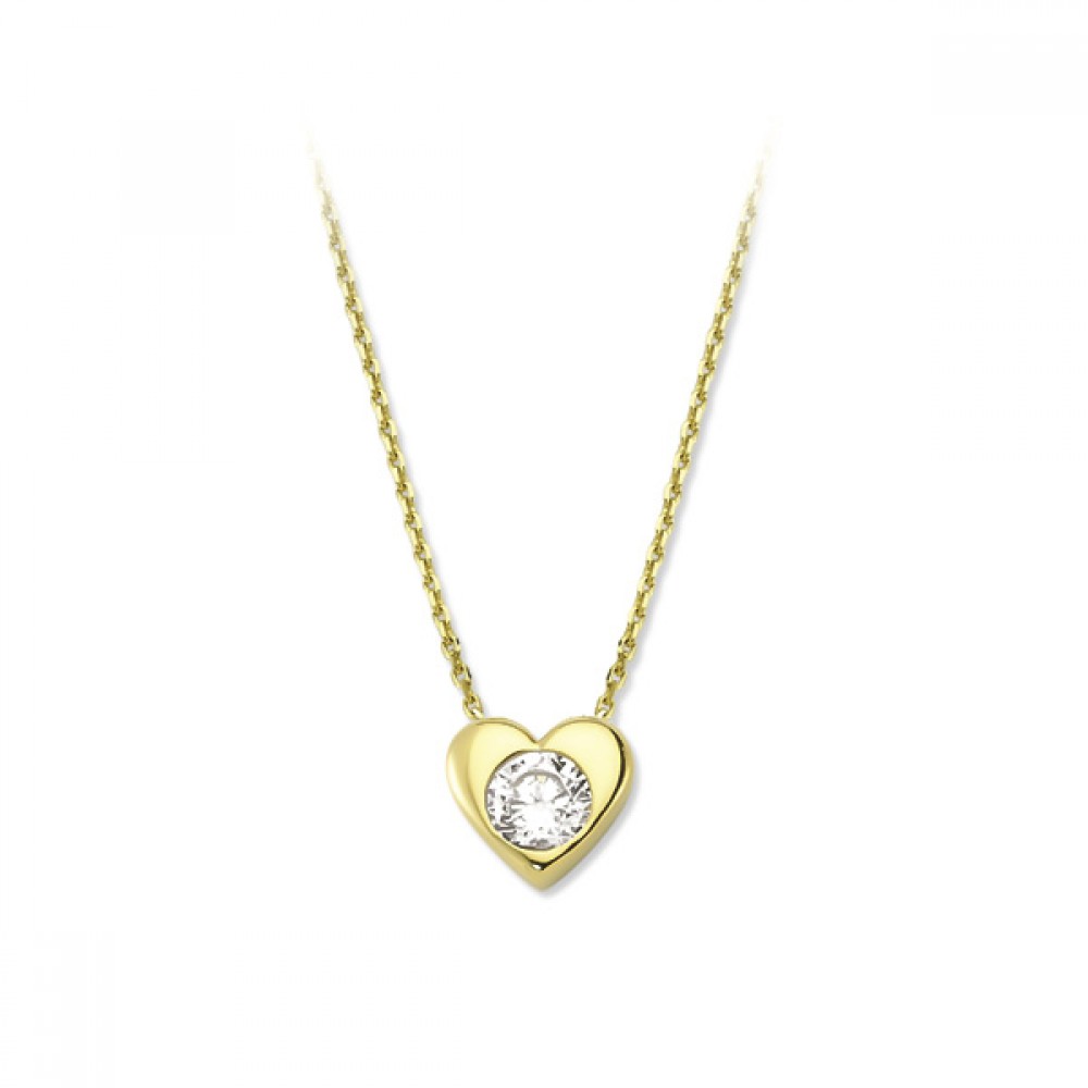 Glorria 14k Solid Gold Heart Necklace