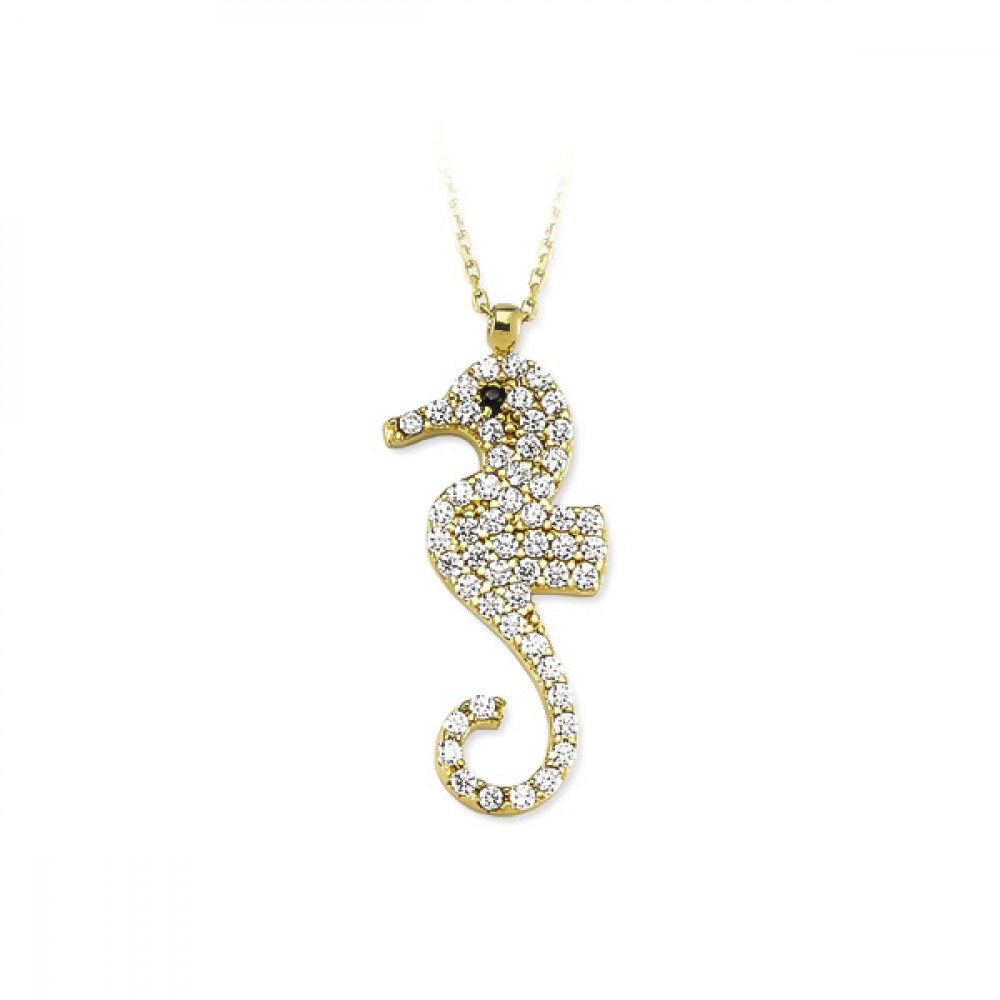 Glorria 14k Solid Gold Sea Horse Necklace Glorria 14k Solid Gold Sea Horse Necklace