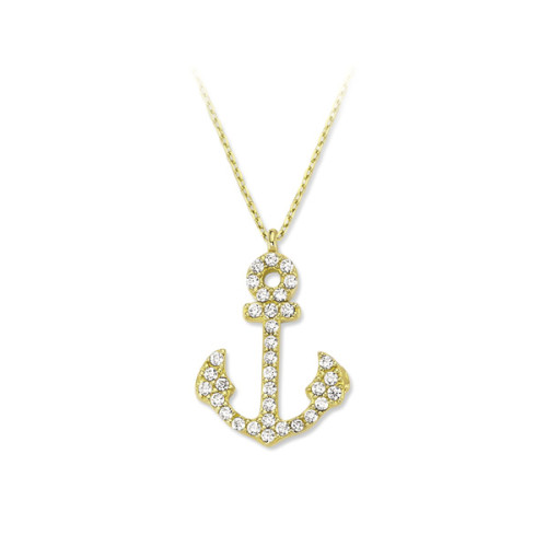 Glorria 14k Solid Gold Anchor Necklace Glorria 14k Solid Gold Anchor Necklace