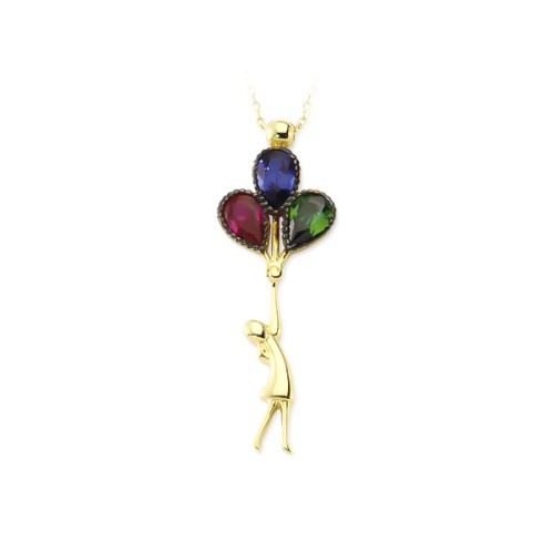 Glorria 14k Solid Gold Children Balloon Necklace Glorria 14k Solid Gold Children Balloon Necklace