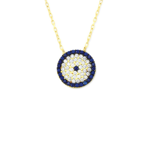Glorria 14k Solid Gold Evil Eye Bead Necklace Glorria 14k Solid Gold Evil Eye Bead Necklace