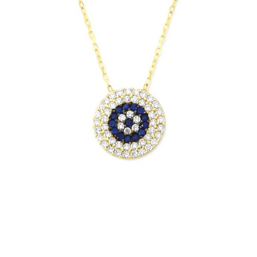 Glorria 14k Solid Gold Evil Eye Bead Necklace Glorria 14k Solid Gold Evil Eye Bead Necklace