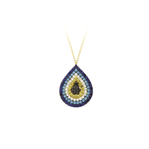 Glorria 14k Solid Gold Evil Eye Bead Necklace Glorria 14k Solid Gold Evil Eye Bead Necklace