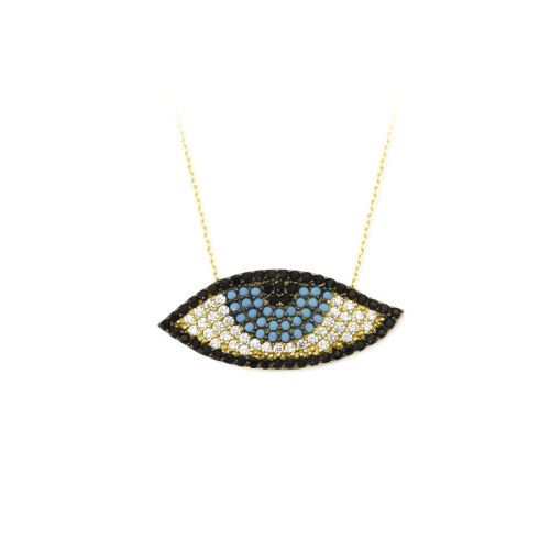 Glorria 14k Solid Gold Evil Eye Bead Necklace Glorria 14k Solid Gold Evil Eye Bead Necklace