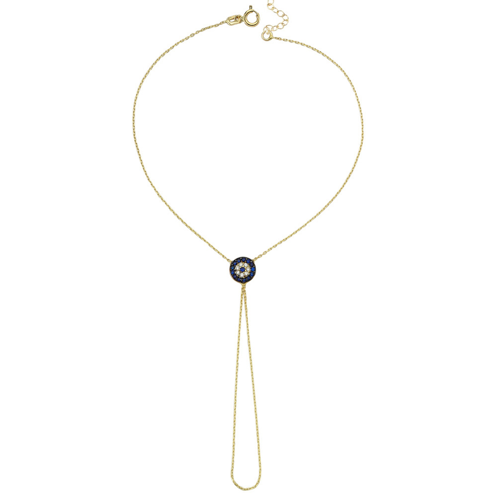 Glorria 14k Solid Gold Evil Eye Shahmaran Bracelet