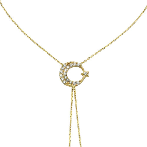 Glorria 14k Solid Gold Moon Stars Shahmaran Bracelet Glorria 14k Solid Gold Moon Stars Shahmaran Bracelet