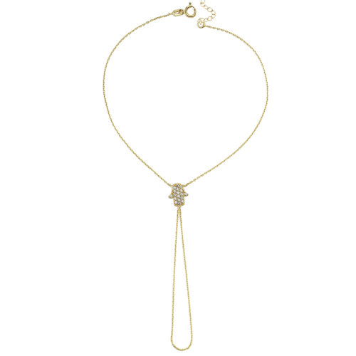 Glorria 14k Solid Gold Hamsa Shahmaran Bracelet Glorria 14k Solid Gold Hamsa Shahmaran Bracelet