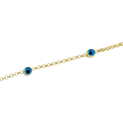 Glorria 14k Solid Gold Eye Bead Bracelet Glorria 14k Solid Gold Eye Bead Bracelet