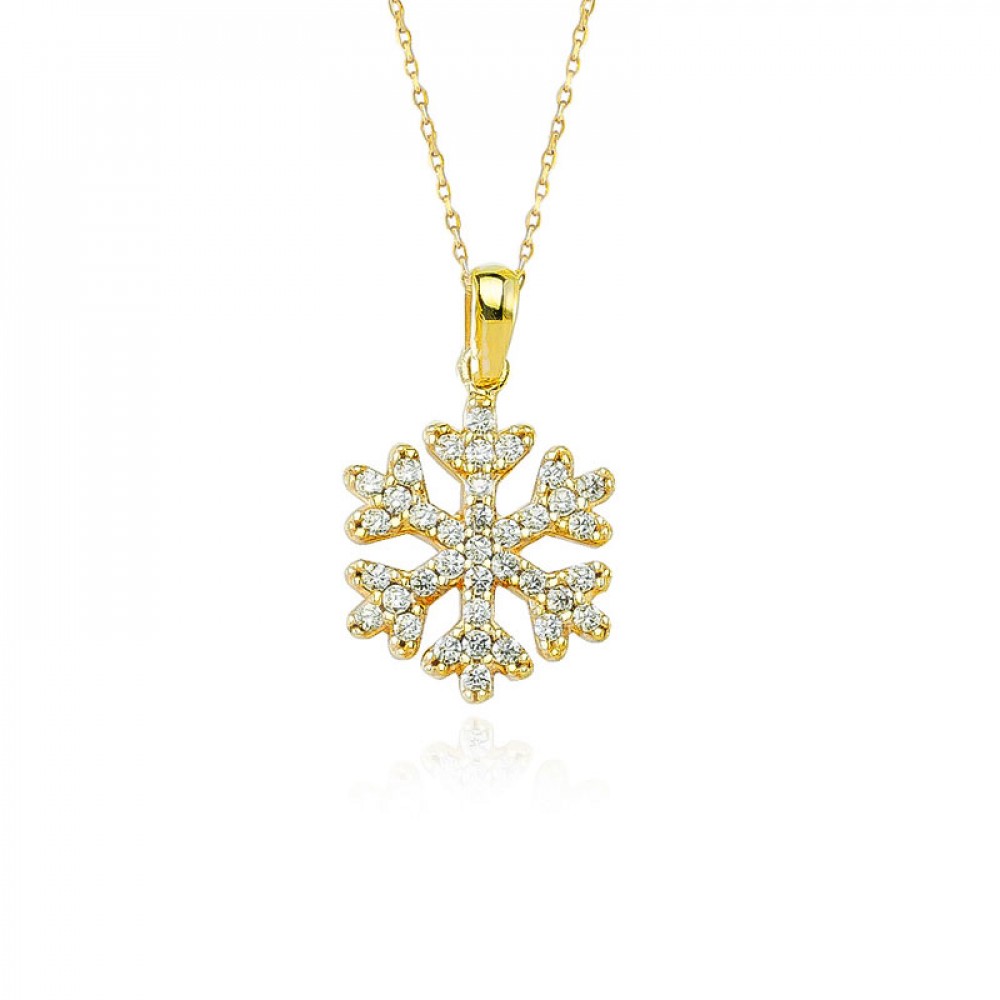 Glorria 8k Solid Gold Snowflake Pendant