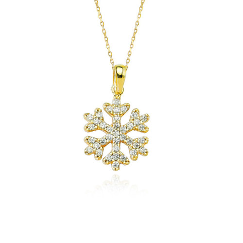 Glorria 8k Solid Gold Snowflake Pendant Glorria 8k Solid Gold Snowflake Pendant