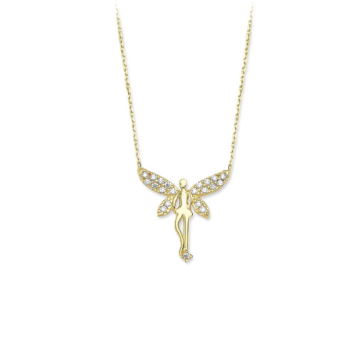 Glorria 14k Solid Gold Fairy Pave Necklace Glorria 14k Solid Gold Fairy Pave Necklace