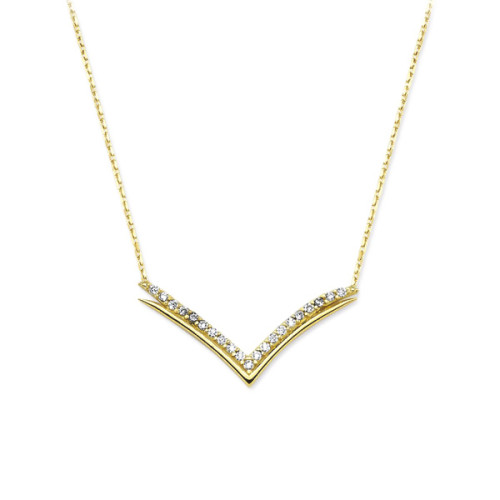 Glorria 14k Solid Gold Seagull Pave Necklace Glorria 14k Solid Gold Seagull Pave Necklace