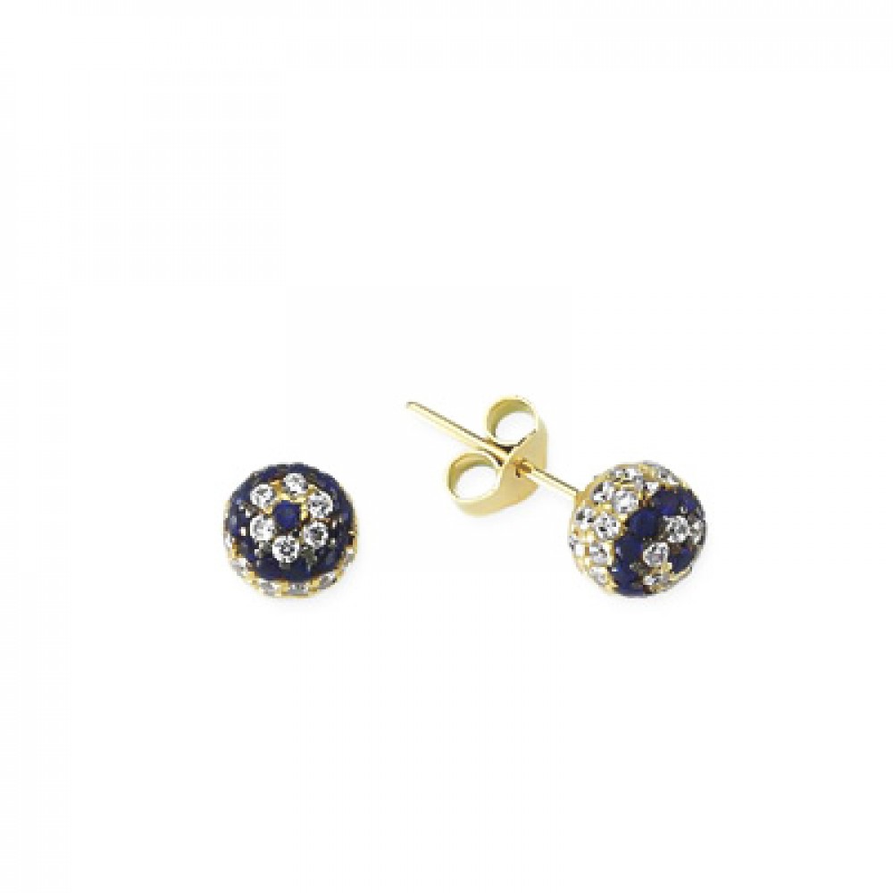 Glorria 14k Solid Gold Evil Eye Pave Earring