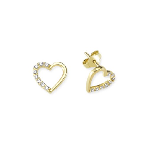 Glorria 14k Solid Gold Heart Pave Earring Glorria 14k Solid Gold Heart Pave Earring