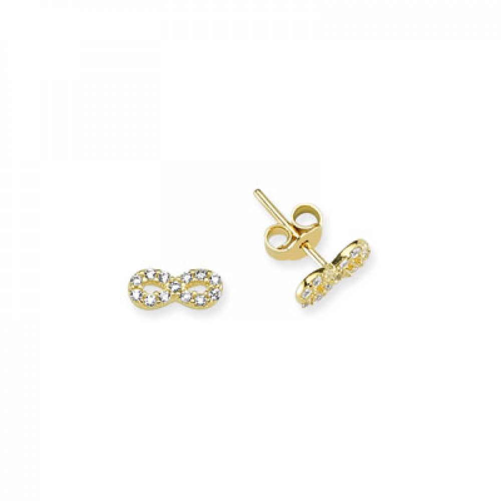 Glorria Gold Infinity Pave Earring