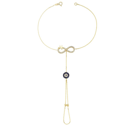 Glorria 14k Solid Gold ınfinity Evil Eye Pave Shahmaran Glorria 14k Solid Gold ınfinity Evil Eye Pave Shahmaran