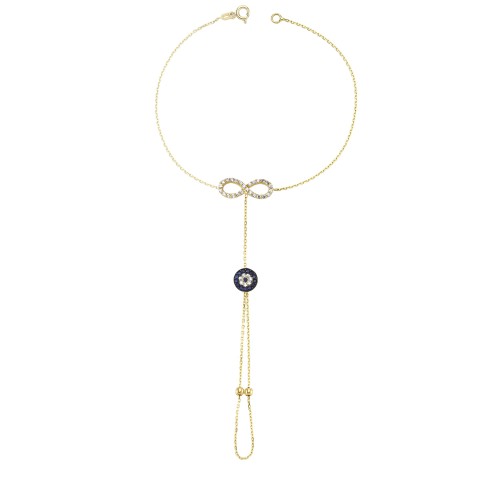 Glorria 14k Solid Gold Infinity Evil Eye Pave Shahmeran Glorria 14k Solid Gold Infinity Evil Eye Pave Shahmeran