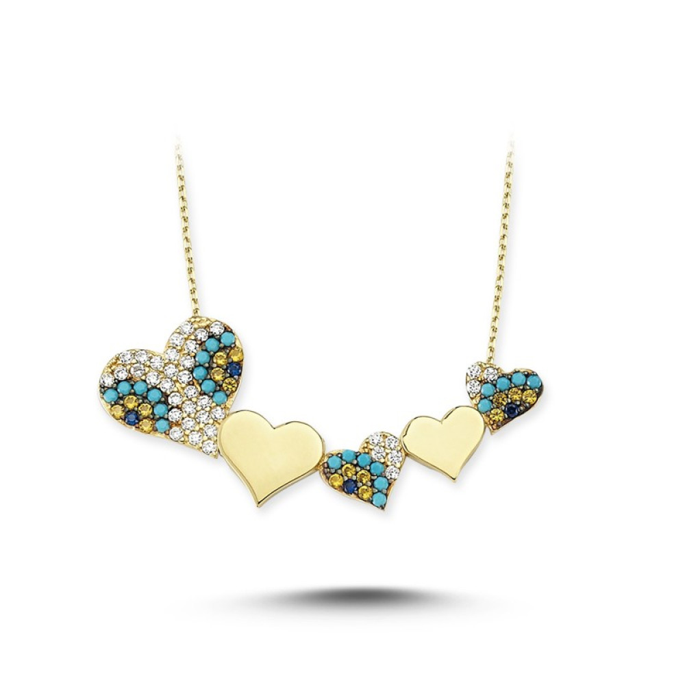 Glorria 14k Solid Gold Evil Eye Heart Necklace Glorria 14k Solid Gold Evil Eye Heart Necklace
